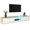 thumbnail image 1 of Deiokin 71" High-Gloss TV Stand with LED Lights, Modern Media Console with Hollow Doors, 16-Color RGB Lighting, 1 of 9