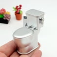 thumbnail image 6 of AUDeals Mini Working Toilet Toy with Realistic Flush Sound, 1:12 Dollhouse Bathroom Furniture Accessories for Realistic Bathroom Scenes & Kids' Interactive Play, 6 of 9