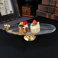 thumbnail image 3 of AOOOWER Metal Clear Glass Serving Plate With Nonslip Base For Home Entertaining Tray, 3 of 8
