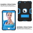 thumbnail image 3 of iPad Mini Case, iPad Mini 2 Case, iPad Mini 3 Case, iPad Mini Retina Case, Allytech Heavy Duty Three Layer Armor Defender Protective Case with Kickstand for iPad Mini 1/ 2 / 3 (Black/Blue), 3 of 8