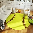 thumbnail image 5 of ZENELESS Kids Circle Area Rug,Softball Print Children Carpet,Non Slip Soft Playmat Rug for Playroom Children Toddlers Bedroom(47" Diameter Round), 5 of 10
