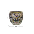 thumbnail image 2 of Creative Co-Op Large Terra-cotta Planter with Floral Pattern, Crackle Glaze, Multicolor, 2 of 4