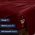 thumbnail image 2 of Seasonwood Satin Sheet Set, King, Silky Bed Sheets, 4 Pieces,Burgund, 2 of 7