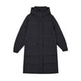 thumbnail image 4 of Breezora Women Longline Quilted Puffer Coat Casual Loose Fit Winter Jacket Comfortable Daily Outerwear L Size Black, 4 of 4