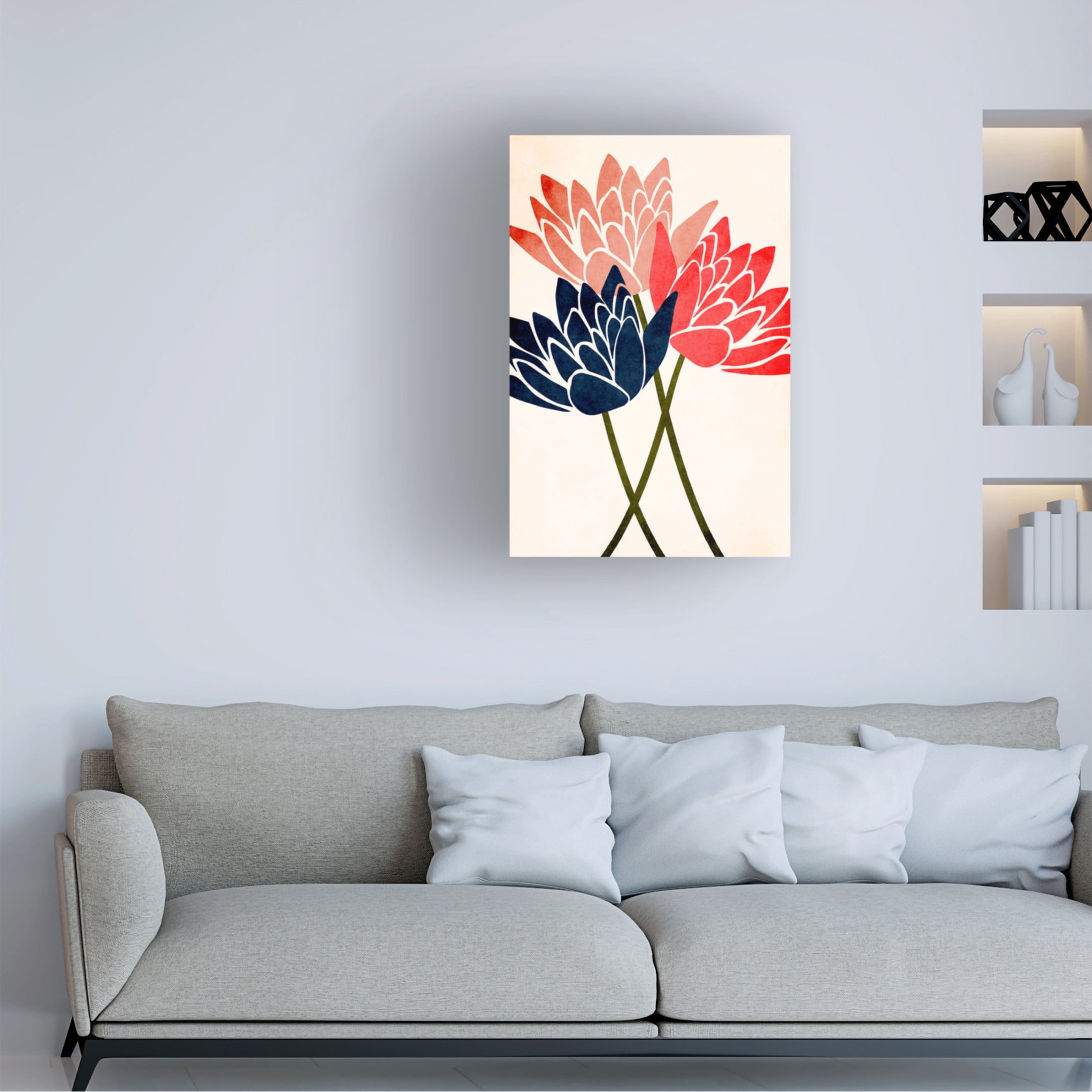 Trademark Fine Art Kubistika Three Dancing Blossoms Canvas Wall Art