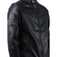 thumbnail image 5 of Ma Croix Mens Classic Motorcycle Winter Biker PU Leather Jacket S-XL, 5 of 6