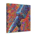 thumbnail image 2 of Microphone Through Pointillism - Canvas, 2 of 10