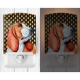 thumbnail image 2 of Caroline's Treasures LH9073CNL Basset Hound Candy Corn Halloween Portrait Ceramic Night Light, 6x4x3", multicolor, 2 of 2