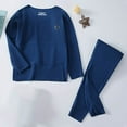 thumbnail image 2 of CYRBOKO Boys Thermal Sets, Elastic Waist Cotton Soft Long Sleeve Underwear Sets Navy Size 13-14 T, 2 of 5