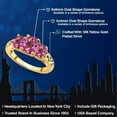 thumbnail image 2 of Gem Stone King 18K Yellow Gold Plated Silver Pink Mystic Topaz Filigree Style 3 Stone Ring for Women (2.30 Cttw, Oval 8X6MM and 6X4MM) (Size 8), 2 of 6