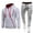 T983 Light Gray, variant on Curuila Sweatsuits Mens 2 Piece Outfit With Zipper Long Sleeve Solid Color Hooded Sweatshirt With Sweatpants Autumn Winter Comfort Tracksuit Size L