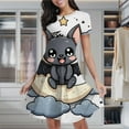 thumbnail image 2 of Cute Bat Moon Night Sky Women's Classic Swing Skater Dress Casual Work Party Cocktail Dresses, 2 of 6