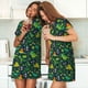 thumbnail image 4 of Fotbe Dinosaurs Bata de Dormir para Mujer con Estampado, Camisón de Algodón de Manga Corta, Ropa de Dormir Casual, 4 of 6