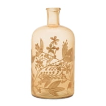 Melrose Foliage Etched Glass Bottle Vase - 10"
