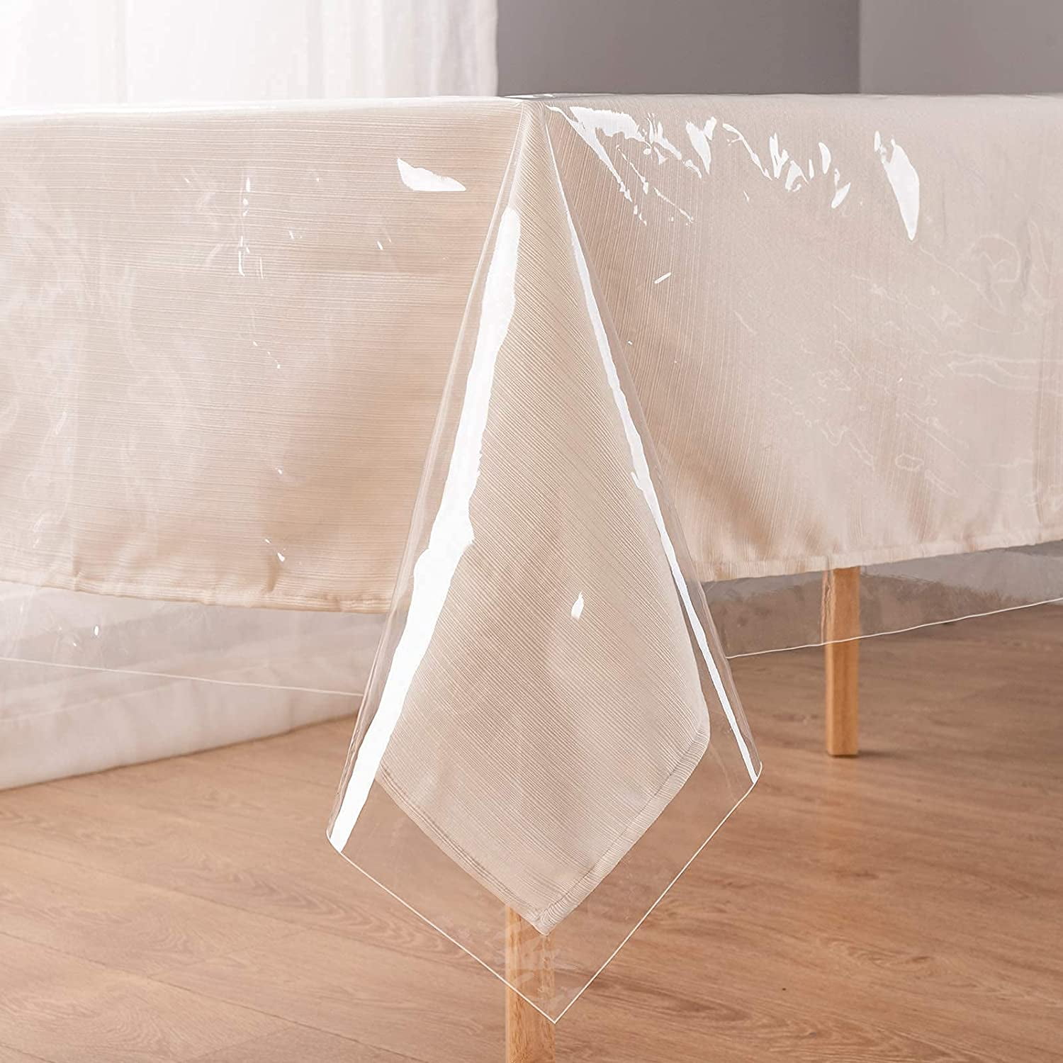 UMINEUX Clear Plastic Tablecloth Protector Heavy Duty Vinyl Table Cover