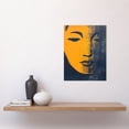 thumbnail image 2 of Gandhara Buddha Face in Indigo Blue and Amber Abstract Minimalist Risograph Artwork Unframed Wall Art Print Poster Home Decor Premium, 2 of 5