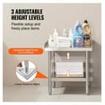 thumbnail image 5 of Stainless Steel Work Table 24x24x26 Inch - Commercial Food Prep Table - Heavy Duty 3-Sided Backsplash - Adjustable Height Metal Worktable for Restaurant Home Kitchen, 5 of 7