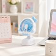 thumbnail image 4 of Table Top Charging Desk Fan, Skull Shaped Small Portable Adjustable Design, Pink Personal Cooling For Office Home Dorm Bedroom, 4 of 9