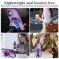 thumbnail image 6 of Case For Apple iPhone 17 6.3-inch, Compatible With MagSafe，Integrated Retractable Metal Ring Holder ShockProof Protective Car Mounted Magnetic Case,Purple,For iPhone 17, 6 of 10