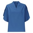 thumbnail image 5 of hotojiny Shirts for Women Half Sleeve V Neck Dressy Casual Business Blouses Spring Trendy Clothes Fashion Work Tops, 5 of 7