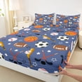 thumbnail image 4 of Erosebridal Ice Hockey Stick Full Size Sheets,Boys Ball Games Rugby Sport Bed Sheets For Kids Teens 4-Piece, 4 of 6
