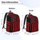 thumbnail image 2 of Disketp Nautical American Flag print Canvas Backpack Lightweight Travel Daypack Student Rucksack Laptop Backpack-, 2 of 5