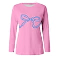 thumbnail image 3 of Long Sleeve Shirts For Women Cute Bow Pattern Top Spring Bow Print Womens Long Sleeve Tops, 3 of 3