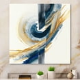 thumbnail image 2 of Designart Blue And Gold Swirl Abstract V Canvas Wall Art, 2 of 5