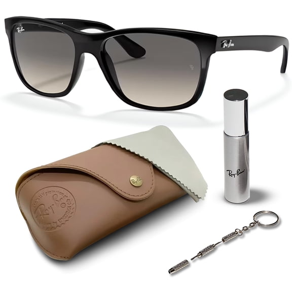 Ray-Ban RB4181 Square Shaped Non-Polarized Sunglasses for Men - Includes Official RAYBAN Eyewear Kit - Ideal Formal & Casual Wear Sunglasses - Grey Gradient Lens