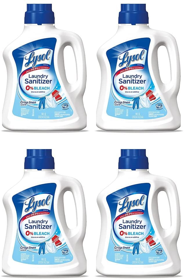 Lysol Laundry uqcCD Sanitizer Additive, Crisp Linen, 90 Ounce (4 Pack