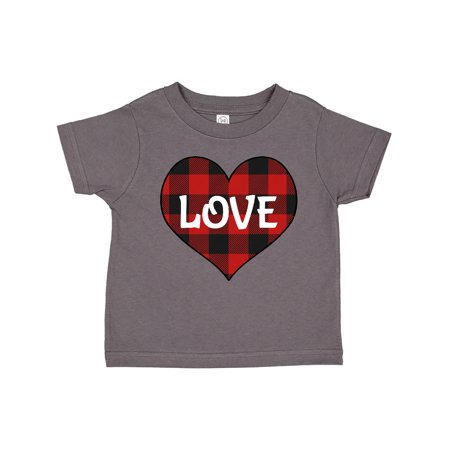 

Inktastic Valentine Buffalo Plaid Love Gift Toddler Boy or Toddler Girl T-Shirt