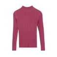 thumbnail image 6 of DYTTDG Women's Mock Neck Ribbed Knit Long Sleeve Top | Solid Slim Basic Pullover Soft Stretch Layering Shirt for Spring Fall Daily Wear, 6 of 7