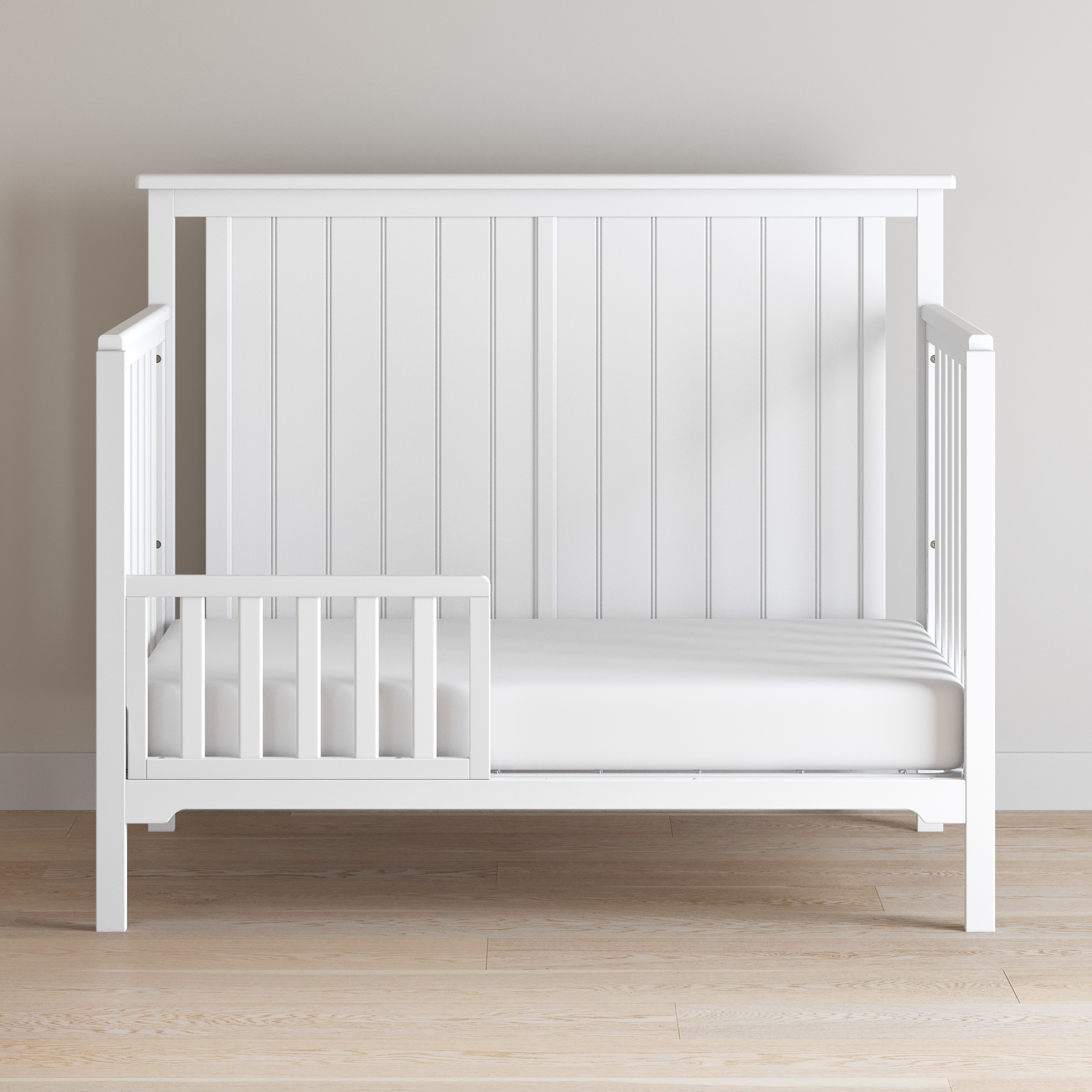 Child Craft Toddler Guardrail for Quincy, Rylan, Stella, Calder, Hampton, Sidney, London and Woodland Cribs, Matte White