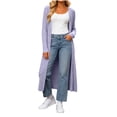 thumbnail image 3 of Brqkzdu Womens Long Cardigan Sweaters Open Front Oversized Ribbed Knit Cardigan Fall Loose Comfy Sweater Cardigan, 3 of 9