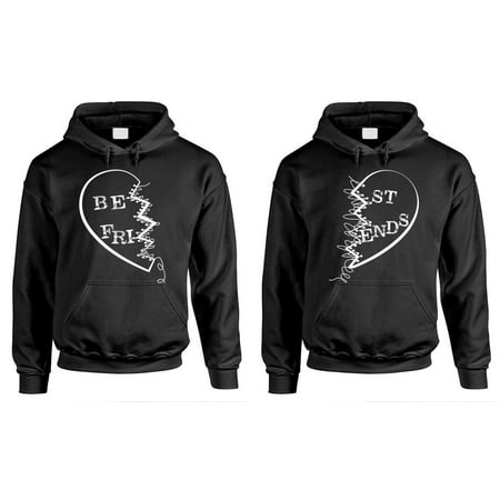 BEST FRIENDS buddies - Couples TWO Hoodie Combo (Best Hoodies To Print On)