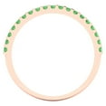 thumbnail image 5 of 0.285 ctw Wedding Band for Women - 14K Rose Gold Simulated Green Diamond Stackable Eternity Ring, 5 of 6