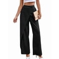 thumbnail image 3 of Women'S Elegant Wrap Front High Waisted Wide Leg Pants Suit Pants Trousers, 3 of 9