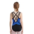 thumbnail image 4 of Linjinx Gym Leotards for Girls Ballet Dance Bodysuits Rhinestones Sleeveless Figure Skating Jumpsuit Blue 16, 4 of 5