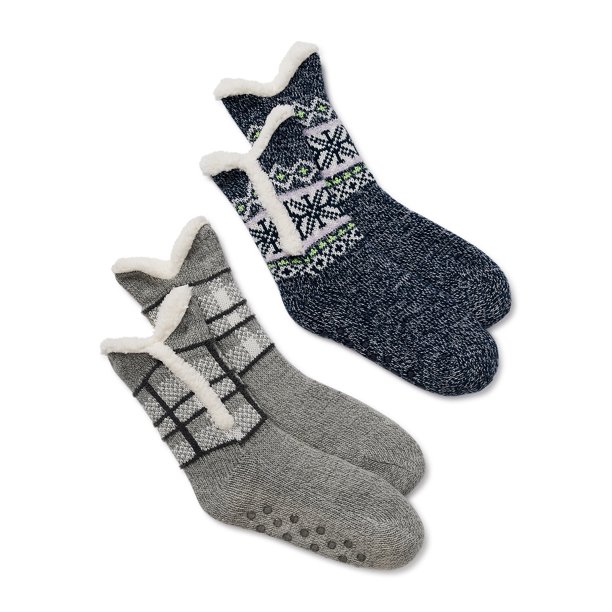 Secret Treasures Women's Colossal Cozy Slipper Socks, 2Pack