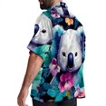 thumbnail image 3 of Koala Men's Casual Hawaiian Shirt Printed Button Down Short Sleeve Summer Beach Shirts Unisex, 3 of 6