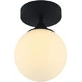 thumbnail image 1 of KCO Lighting Mid Century Modern Ceiling Light, Milk Glass Flush Mount Ceiling Light, Farmhouse Black Ceiling Light, 1 of 8