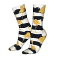 thumbnail image 5 of Cauagu Gold Flamingo Pattern Fun Novelty Crew Socks,Casual Athletic Socks Neutral Socks Cozy Crew Socks Christmas Gift, 5 of 7