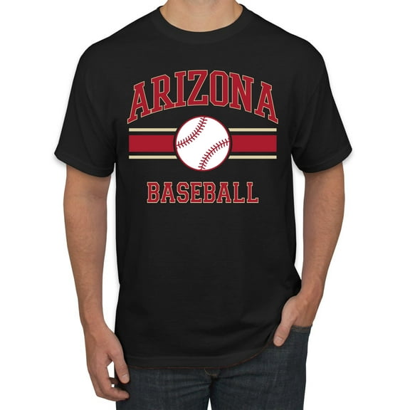 Wild Bobby City of Arizona Baseball Fantasy Fan Sports Men's T-Shirt, Black, Small