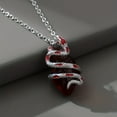 thumbnail image 5 of Top-kevin Gothic Snake & Heart Pendant Necklace - Red & Black Punk Style Exaggerated Statement Jewelry, Bold Elegant Couple Chain for Women, Year-Round Wear & Halloween Party Accessory, 5 of 7