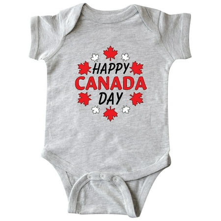 

Inktastic Happy Canada Day- maple leaf circle Gift Baby Boy or Baby Girl Bodysuit