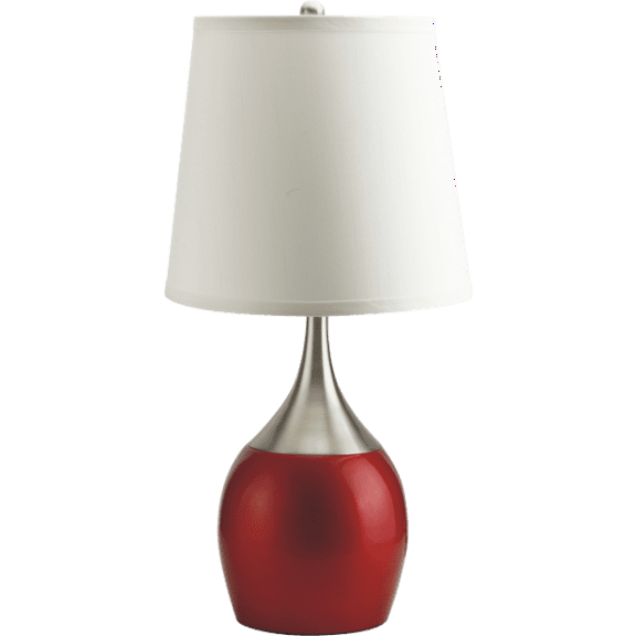 NEW Red Body with White Fabric Shade Touch Switch 24" Table Lamp 8310