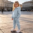 thumbnail image 6 of BXJX Girls Cotton Outfit Sets 2 Piece, Long Sleeve Sports Outdoor Hoodies and Jogger Pants Sets Size 8 Light Blue, 6 of 10
