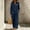 Navy women plus size two piece set a1, variant on sdhkgrrt Women Plus Size 2 Piece Lounge Set Collared Long Sleeve Shirt Wide Leg Pants Solid Loose Boho Tracksuit Fall Winter Outfits, Red L