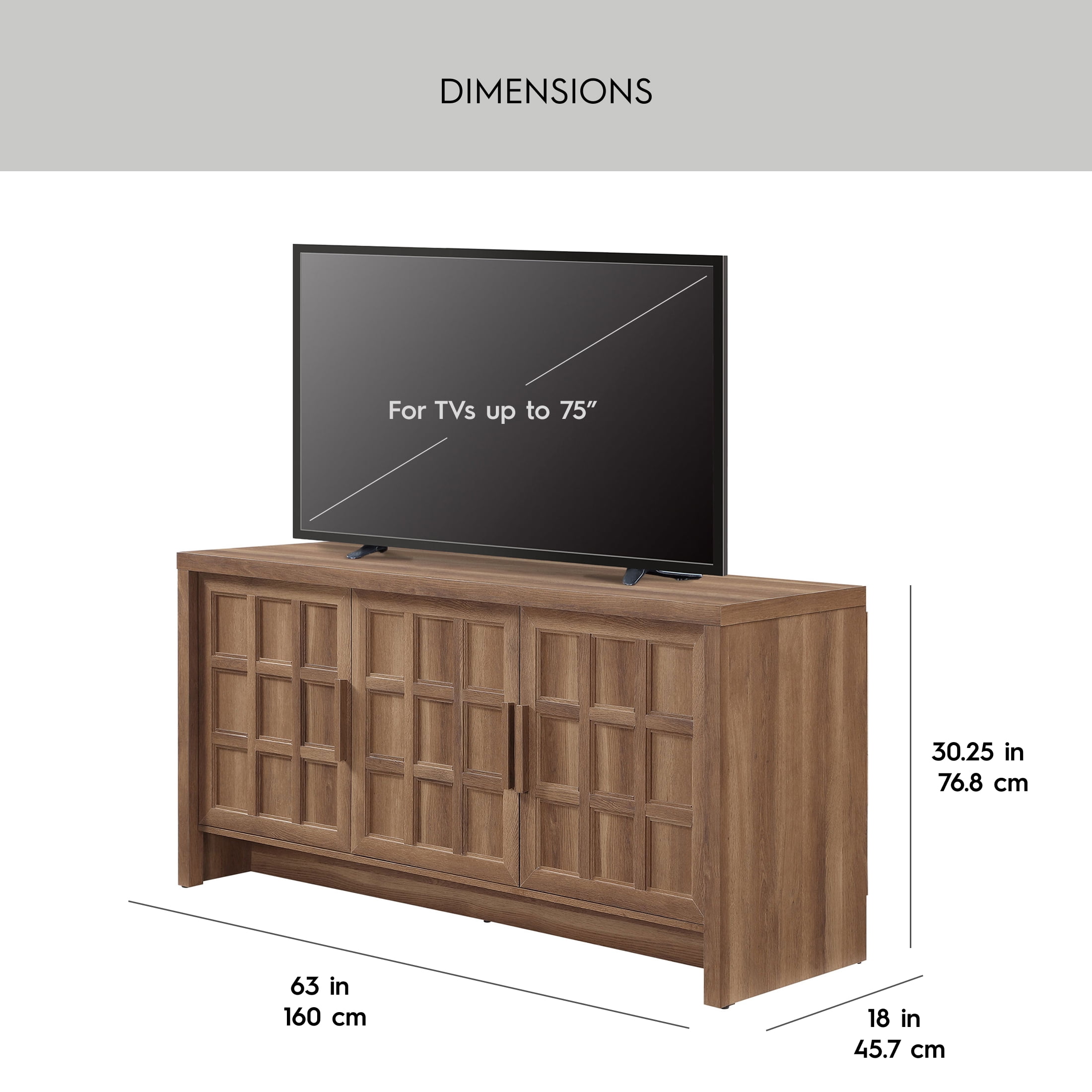 Better Homes & Gardens Mason TV Stand for TVs up to 75", Brown Oak Finish