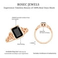 thumbnail image 5 of Rosec Jewels Emerald Cut Black Onyx Solitaire Ring with Surprise Diamond - AAA Grade - 6X8 mm, 10K Rose Gold, US 4.50, 5 of 9